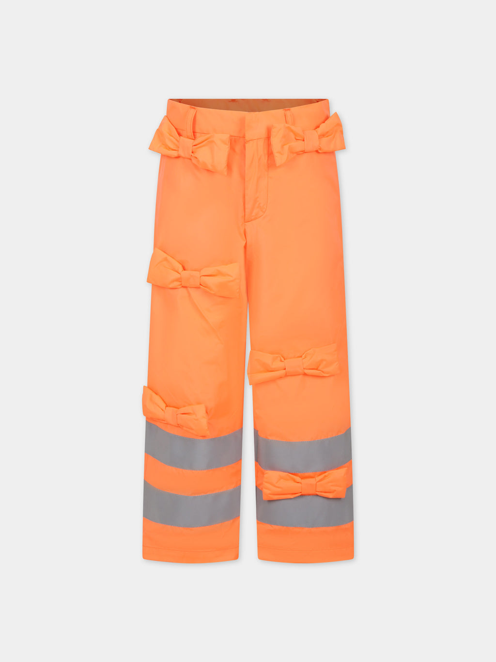 Orange trousers for girl with bows